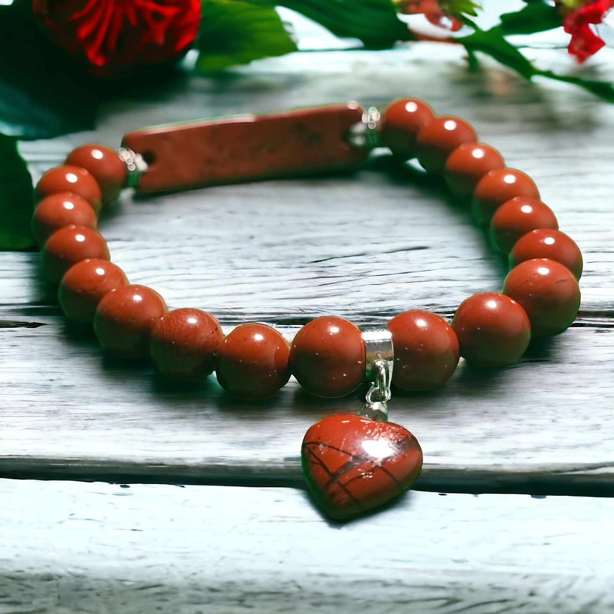 Passione terrena - Bracciale in diaspro rosso