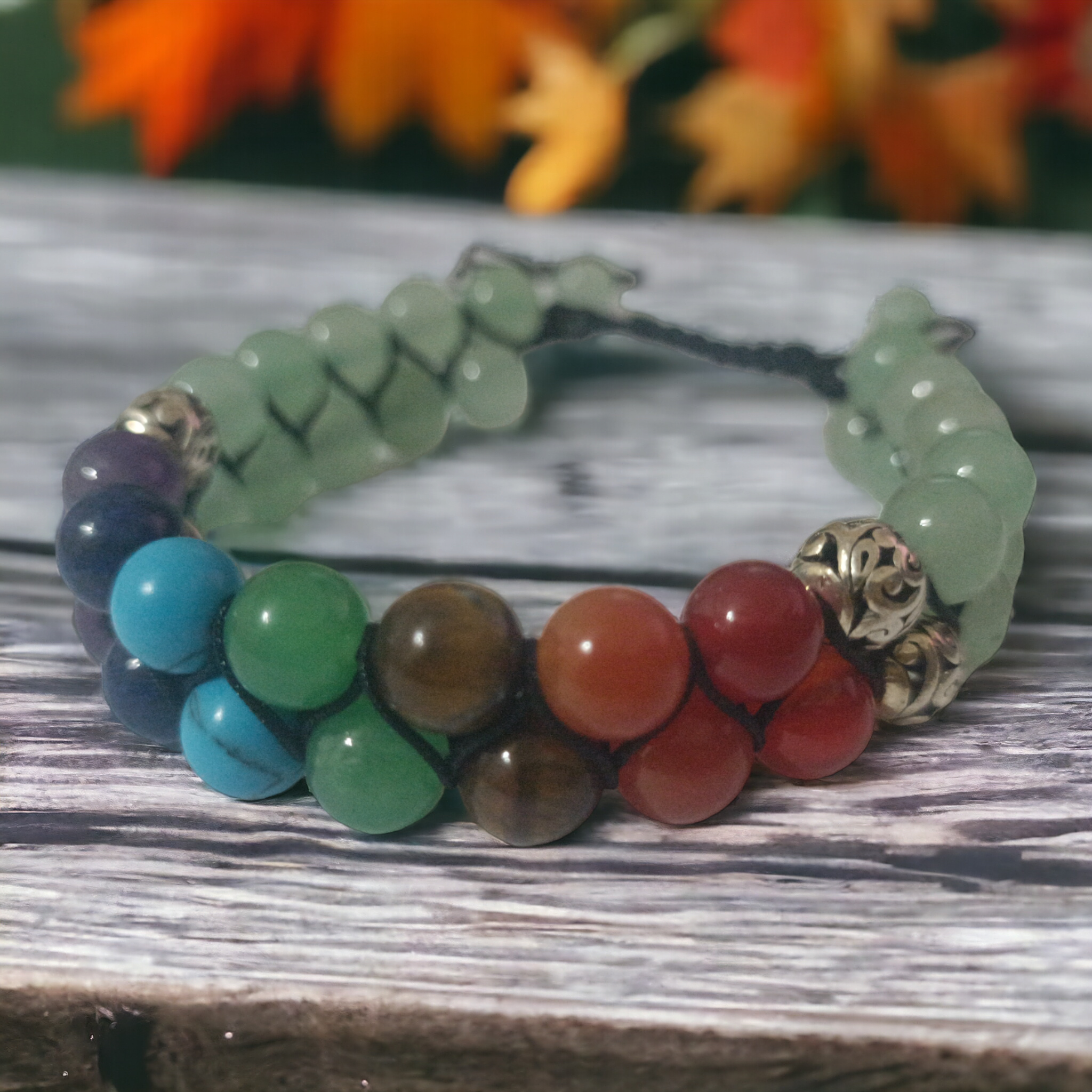 Equilibrio di Gaia - Bracciale in avventurina e 7 Chakra