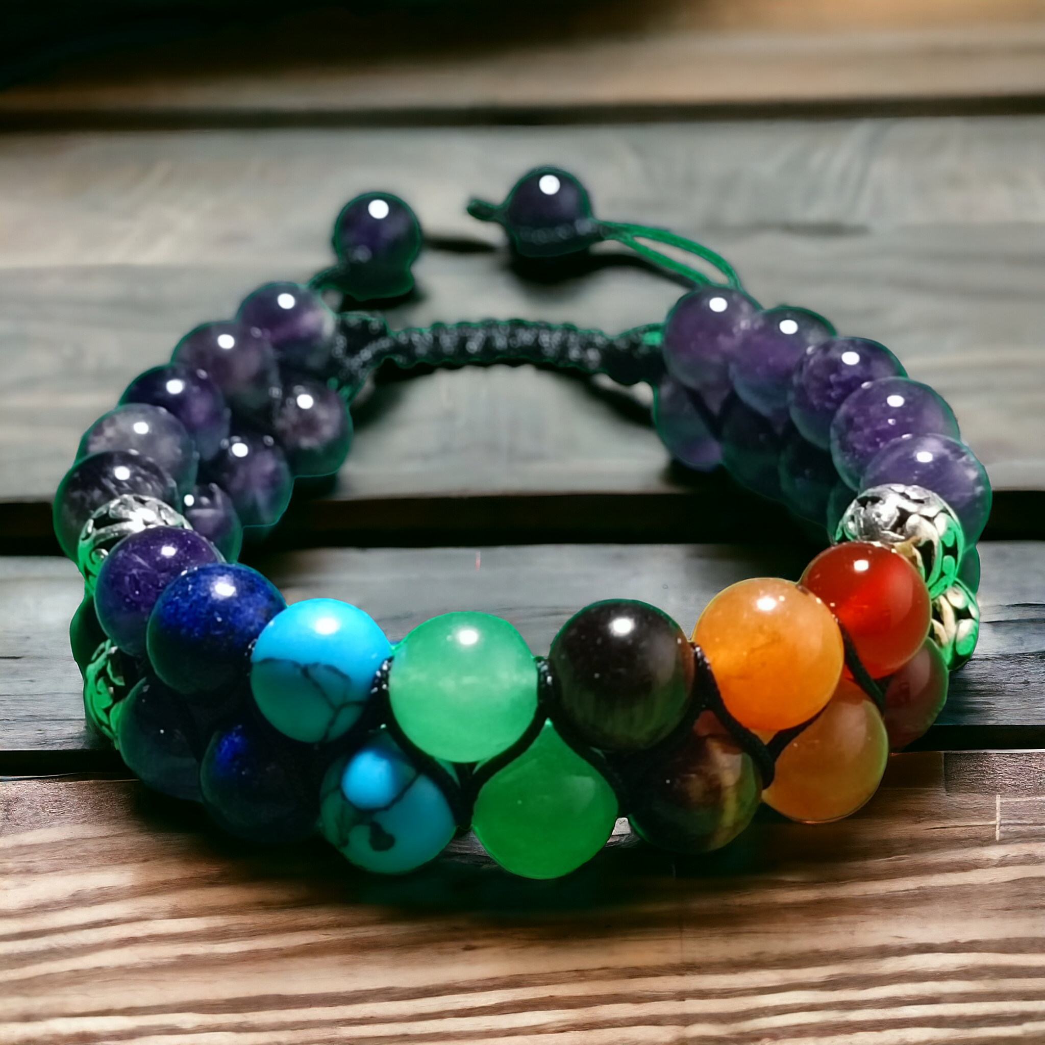 Serenità spirituale - Bracciale in ametista e 7 Chakra